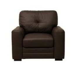 Carmela Leather Storage Armchair - Brown